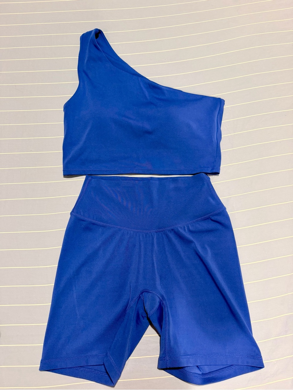 Paragon Fitwear One-Shoulder Top and Shorts Set - Blue